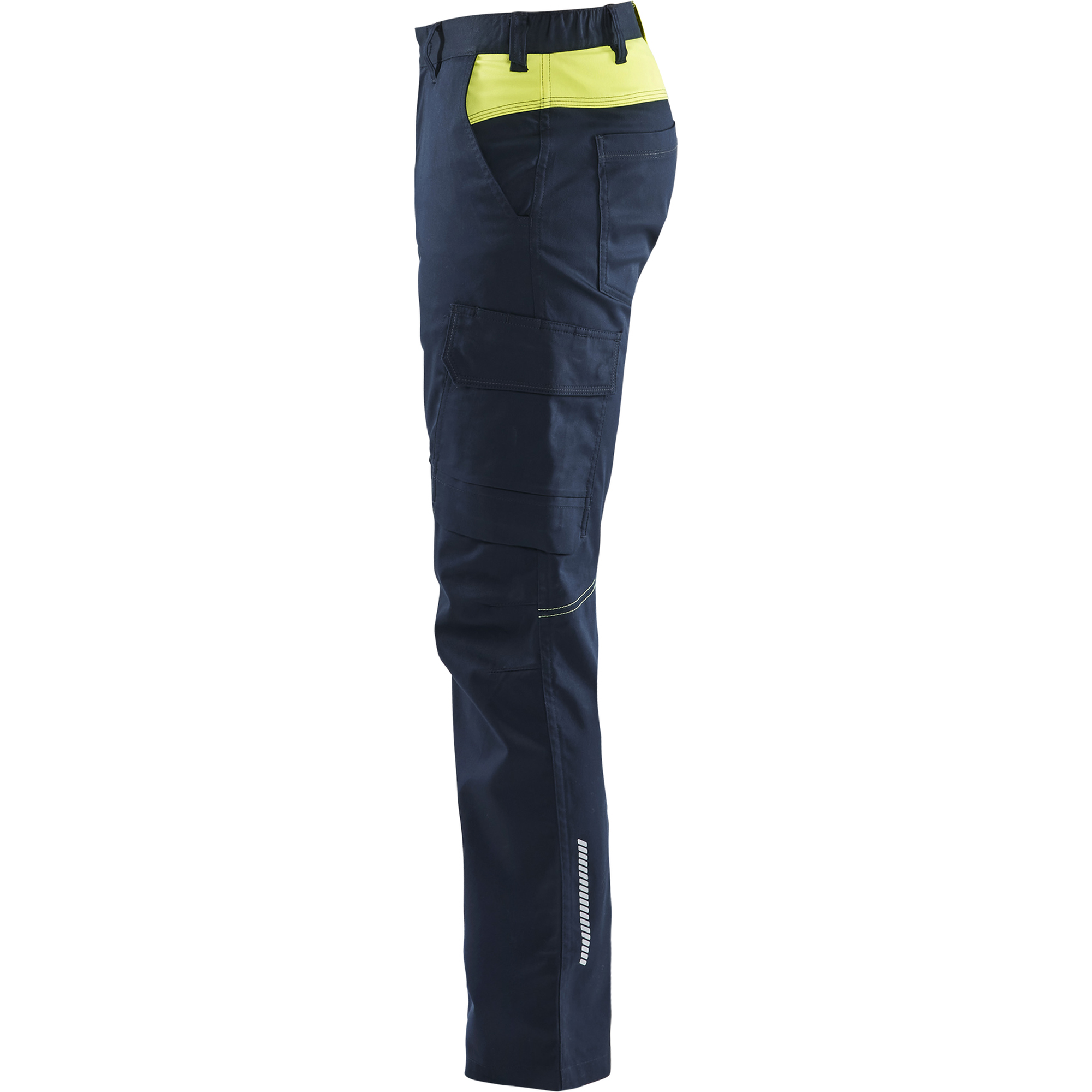Blaklader Industry Stretch Work Trousers, Dark Navy/Yellow (3)