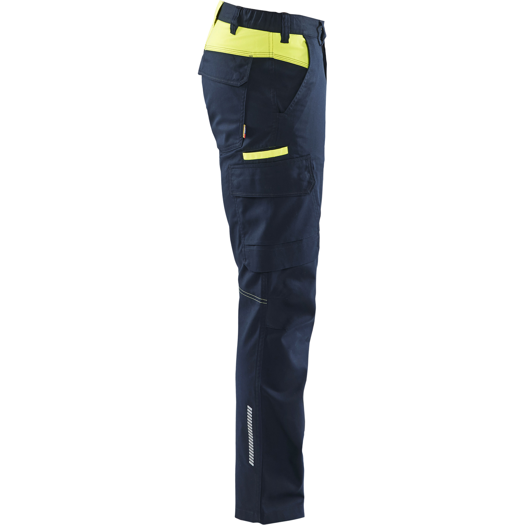 Blaklader Industry Stretch Work Trousers, Dark Navy/Yellow (2)