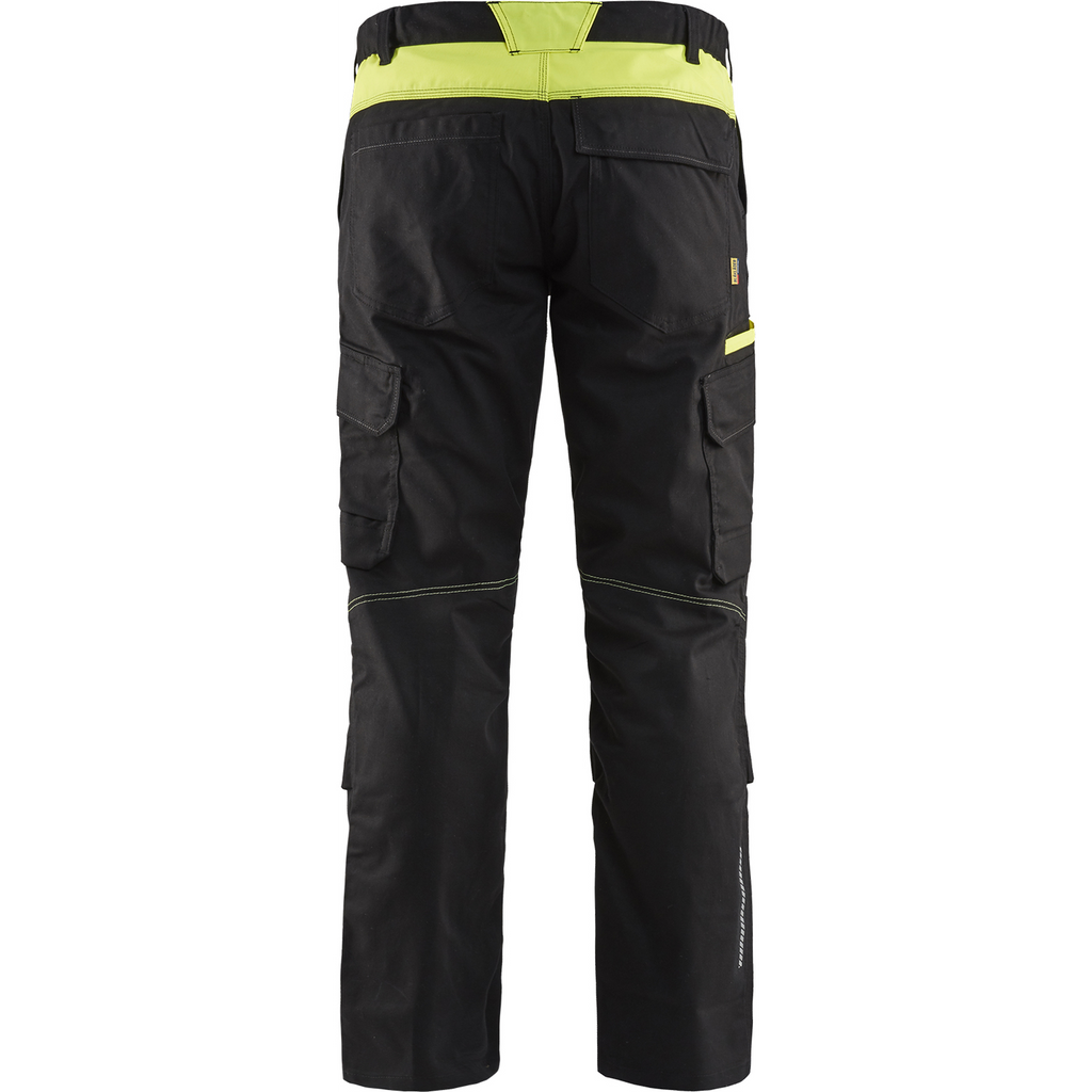 Blaklader Industry Stretch Work Trousers, Black/Yellow (4)