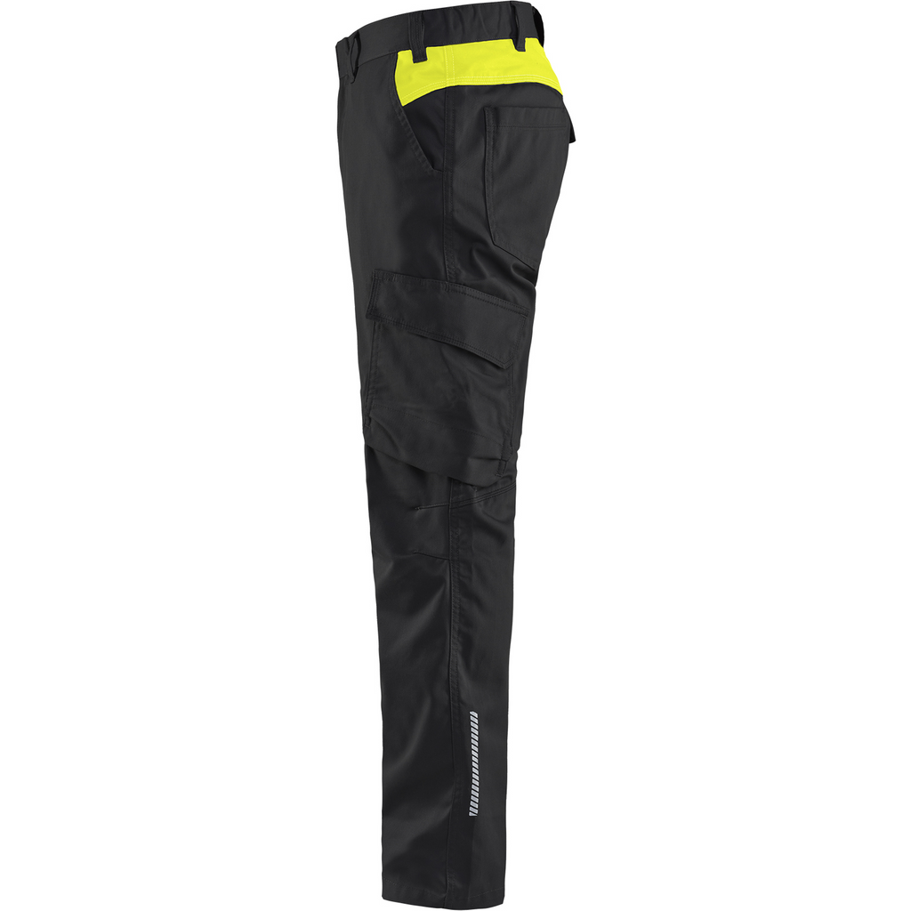 Blaklader Industry Stretch Work Trousers, Black/Yellow (3)