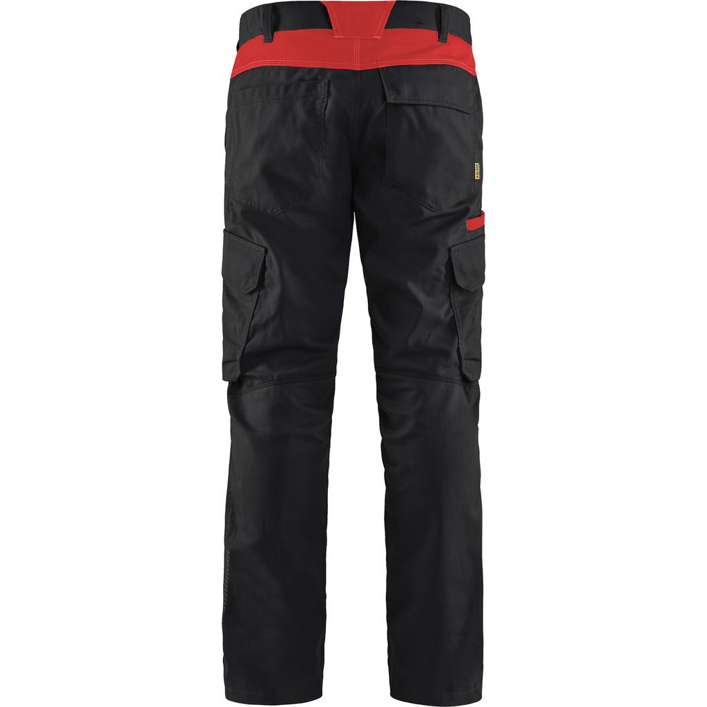 Blaklader Industry Stretch Work Trousers, Black/Red (3)