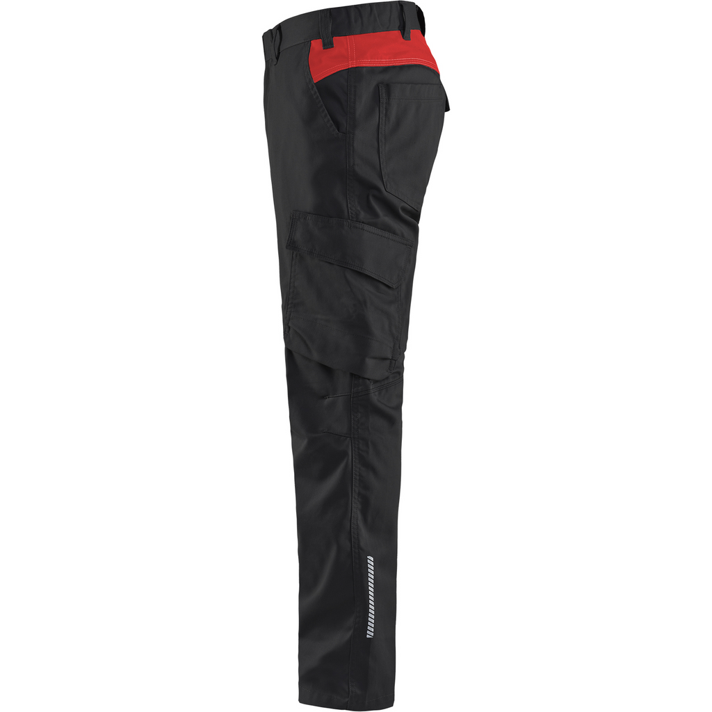 Blaklader Industry Stretch Work Trousers, Black/Red (2)