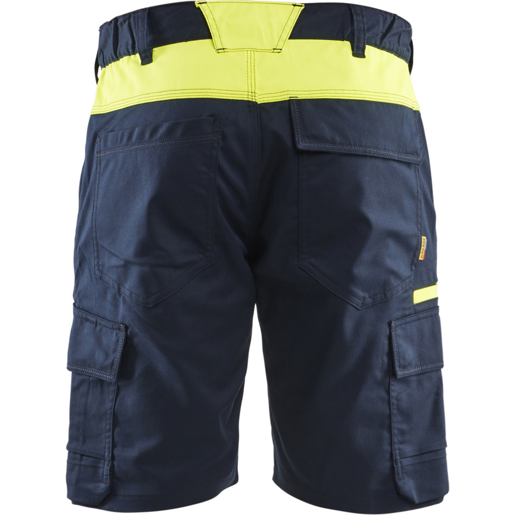 Blaklader Industry Stretch Shorts, Dark Navy/Yellow (4)