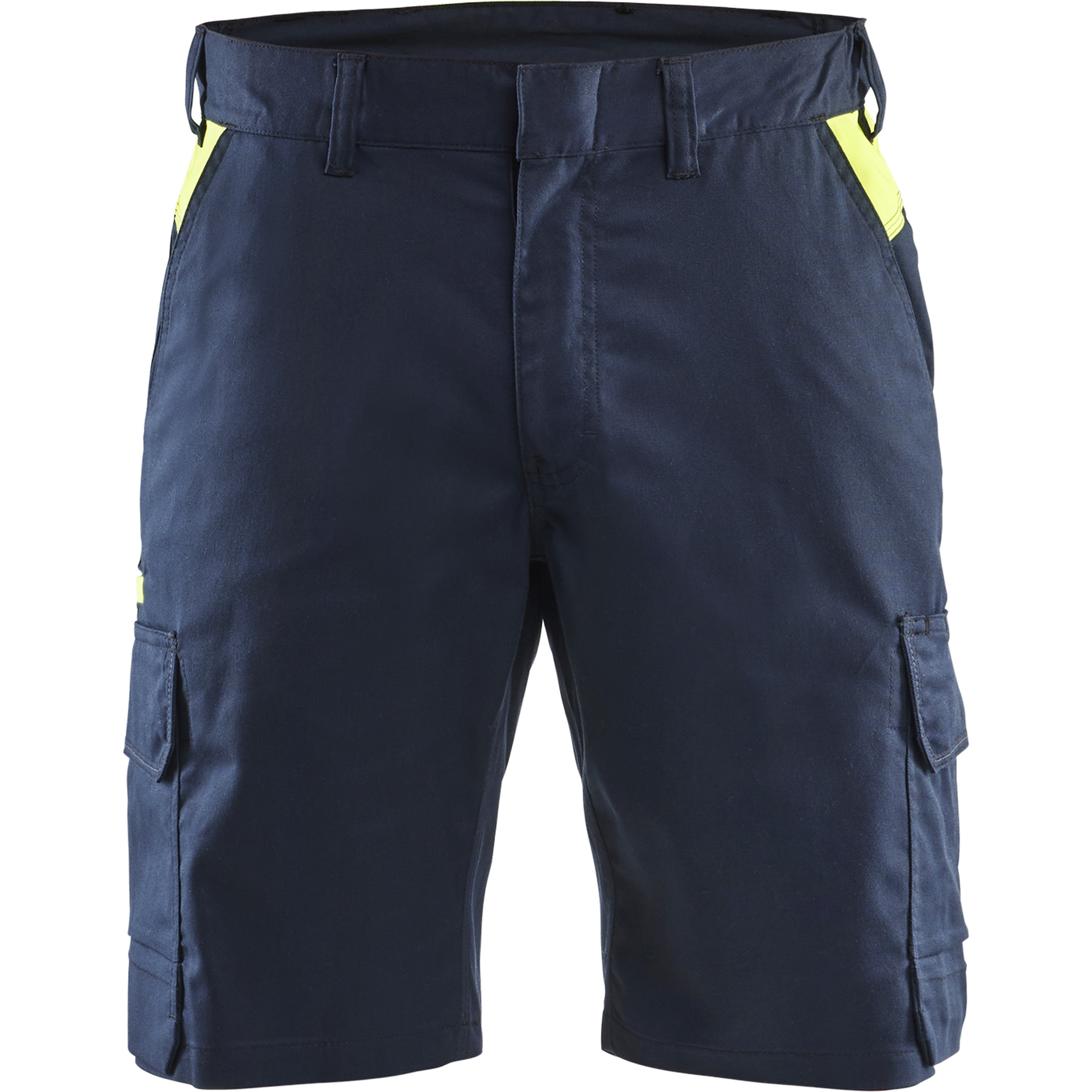Blaklader Industry Stretch Shorts, Dark Navy/Yellow