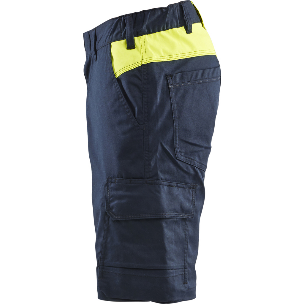 Blaklader Industry Stretch Shorts, Dark Navy/Yellow (3)