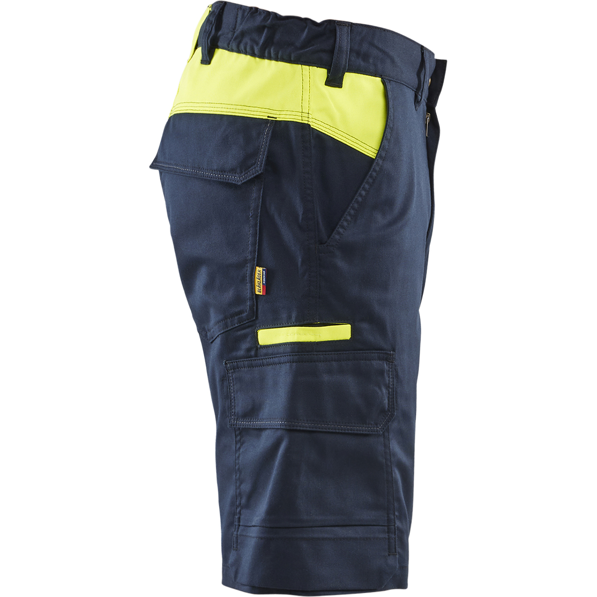Blaklader Industry Stretch Shorts, Dark Navy/Yellow (2)