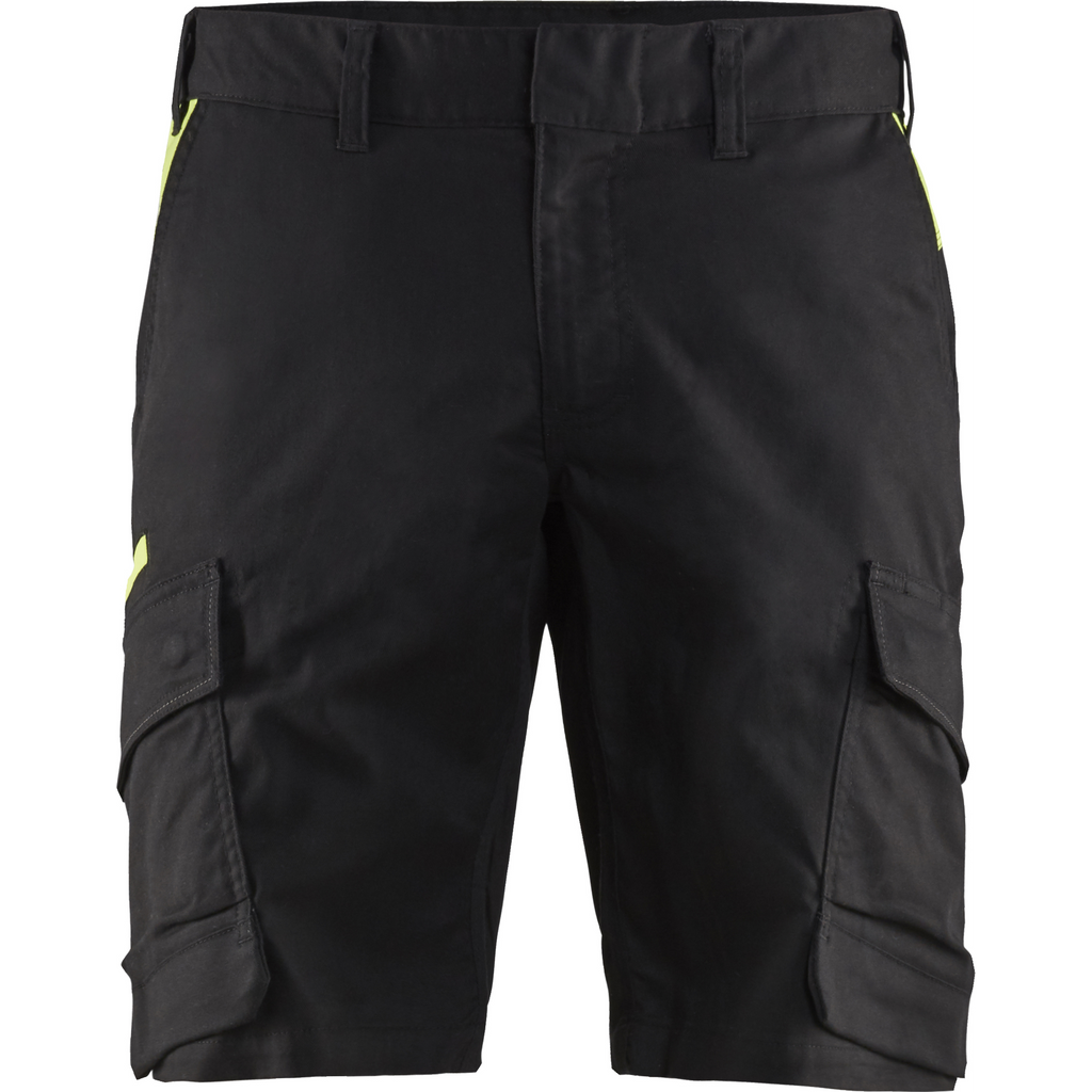 Blaklader Industry Stretch Shorts, Black/Yellow