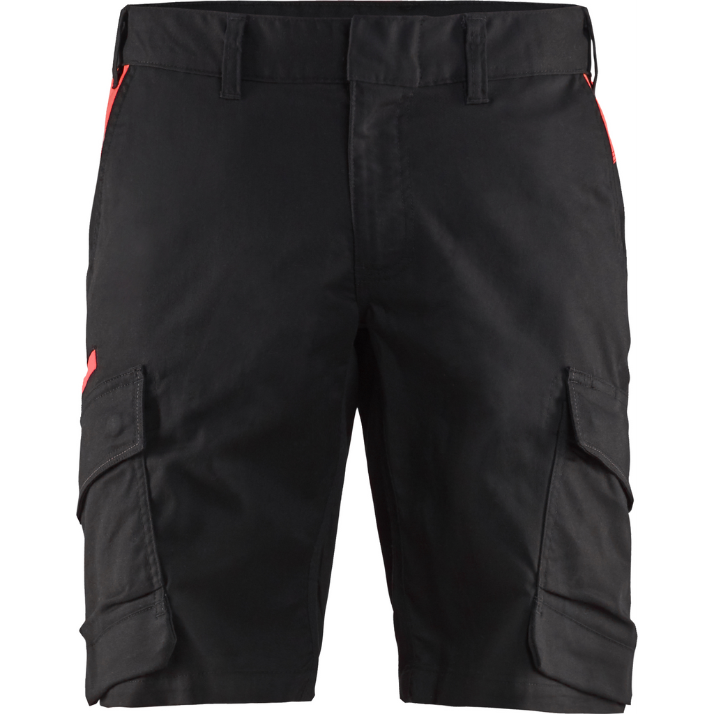Blaklader Industry Stretch Shorts, Black/Red
