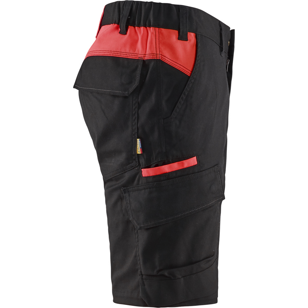 Blaklader Industry Stretch Shorts, Black/Red (2)