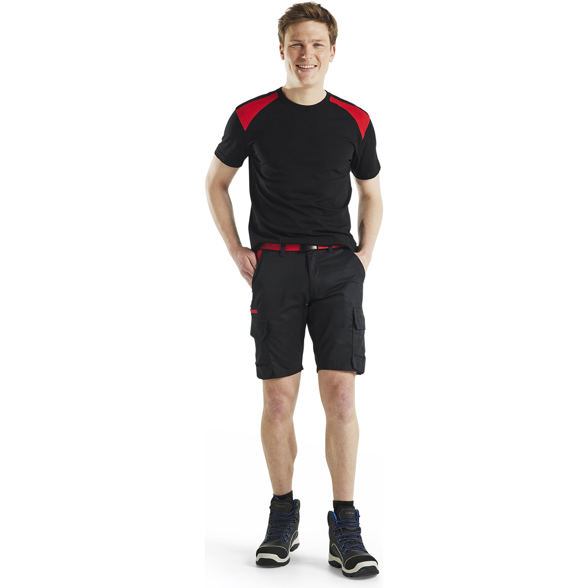 Blaklader Industry Stretch Shorts, Black/Red (5)