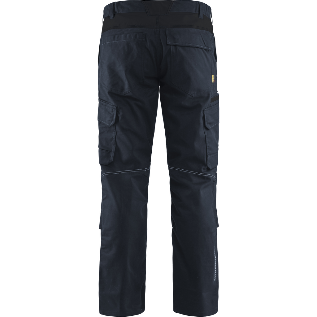 Blaklader Industry Stretch Work Trousers with Knee Pad Pockets, Dark Navy/Black (4)