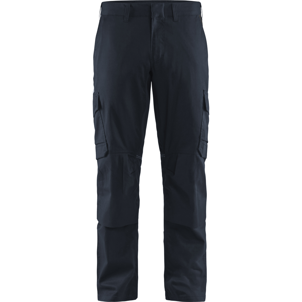 Blaklader Industry Stretch Work Trousers with Knee Pad Pockets, Dark Navy/Black