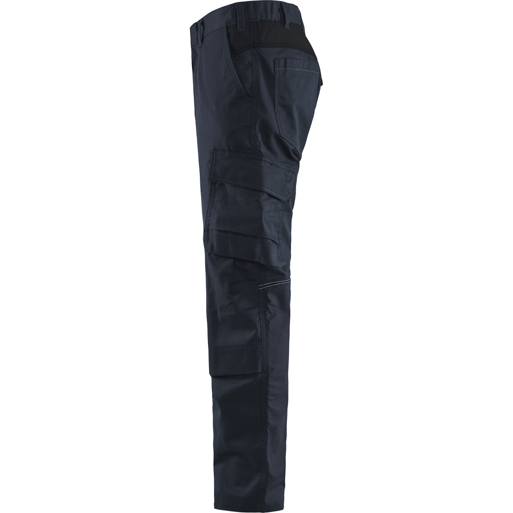 Blaklader Industry Stretch Work Trousers with Knee Pad Pockets, Dark Navy/Black (3)