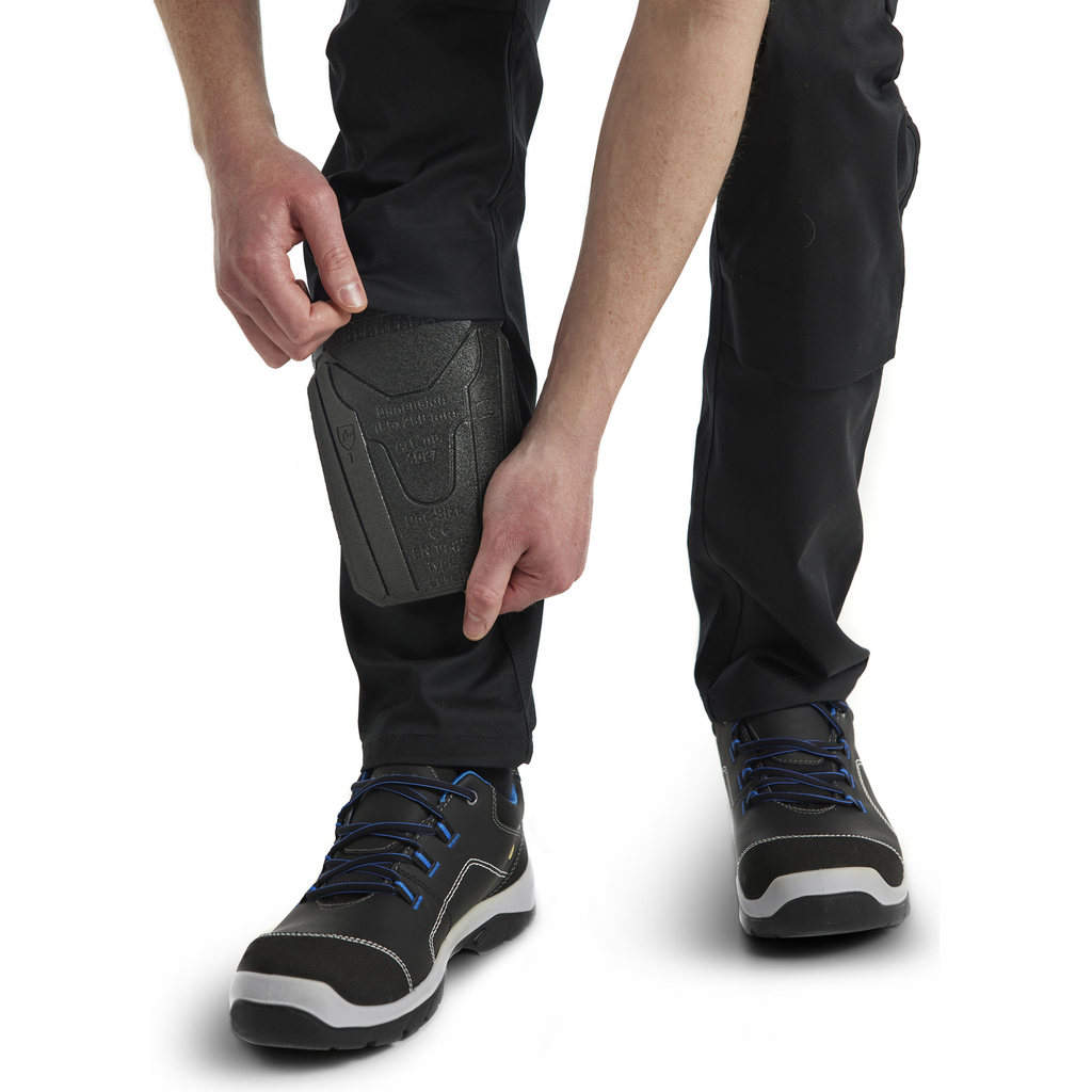 Blaklader Industry Stretch Work Trousers with Knee Pad Pockets, Dark Navy/Black (8)