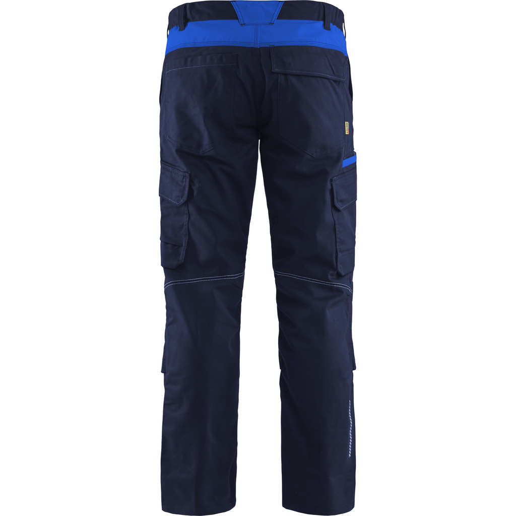 Blaklader Industry Stretch Work Trousers with Knee Pad Pockets, Navy Blue/Royal Blue (4)