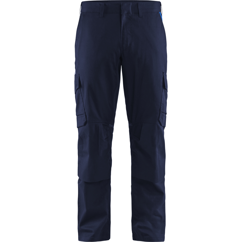 Blaklader Industry Stretch Work Trousers with Knee Pad Pockets, Navy Blue/Royal Blue