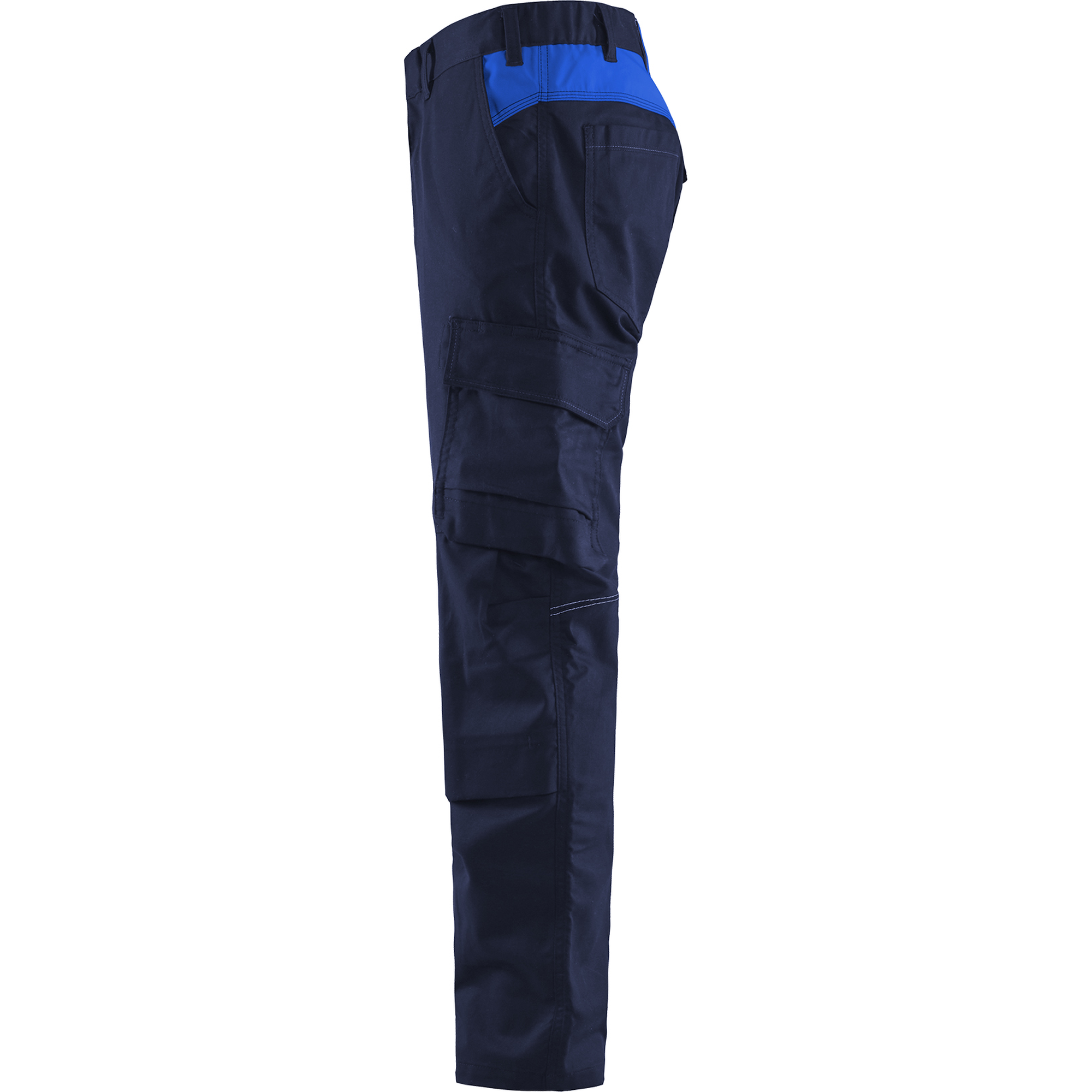 Blaklader Industry Stretch Work Trousers with Knee Pad Pockets, Navy Blue/Royal Blue (3)
