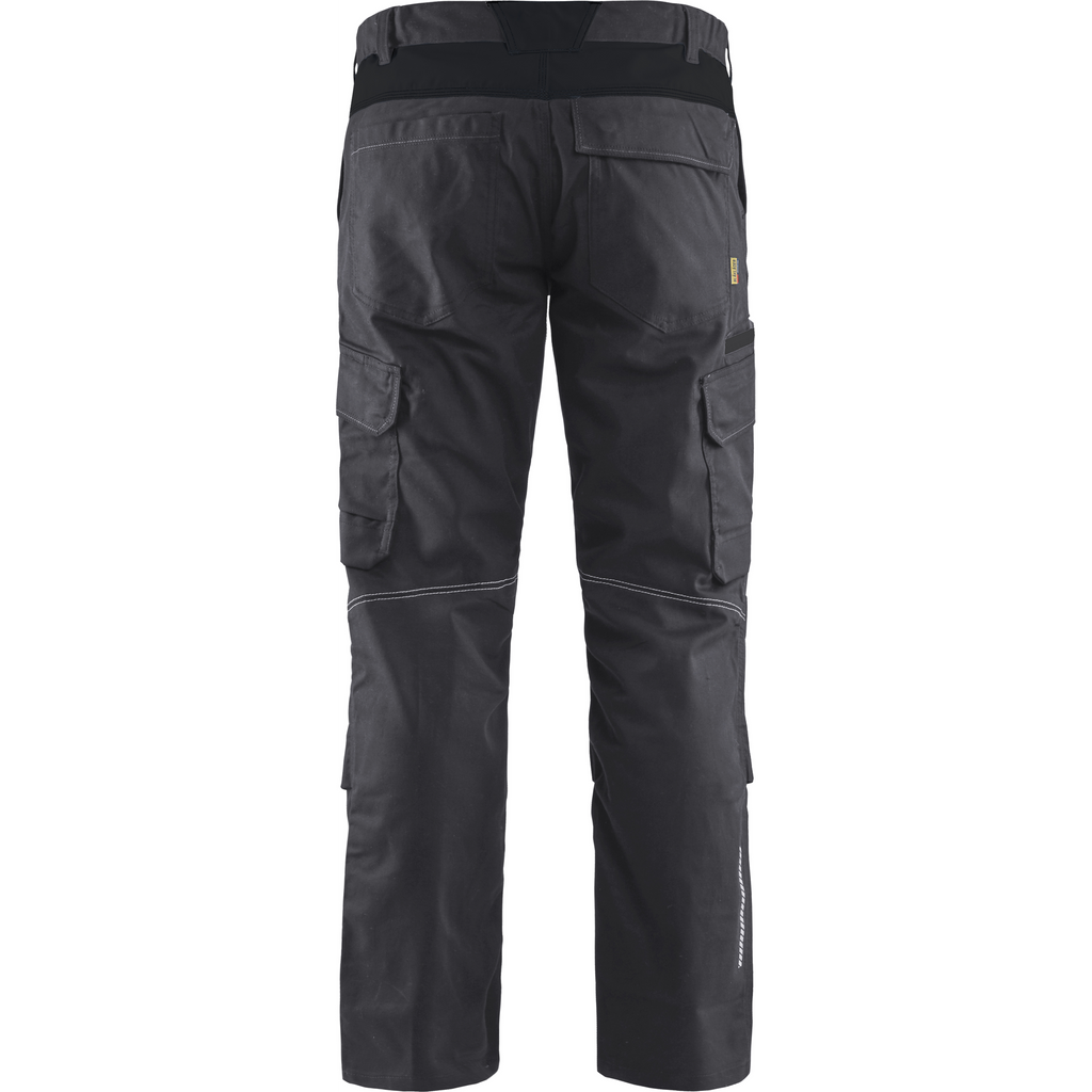 Blaklader Industry Stretch Work Trousers with Knee Pad Pockets, Medium Grey/Black (4)