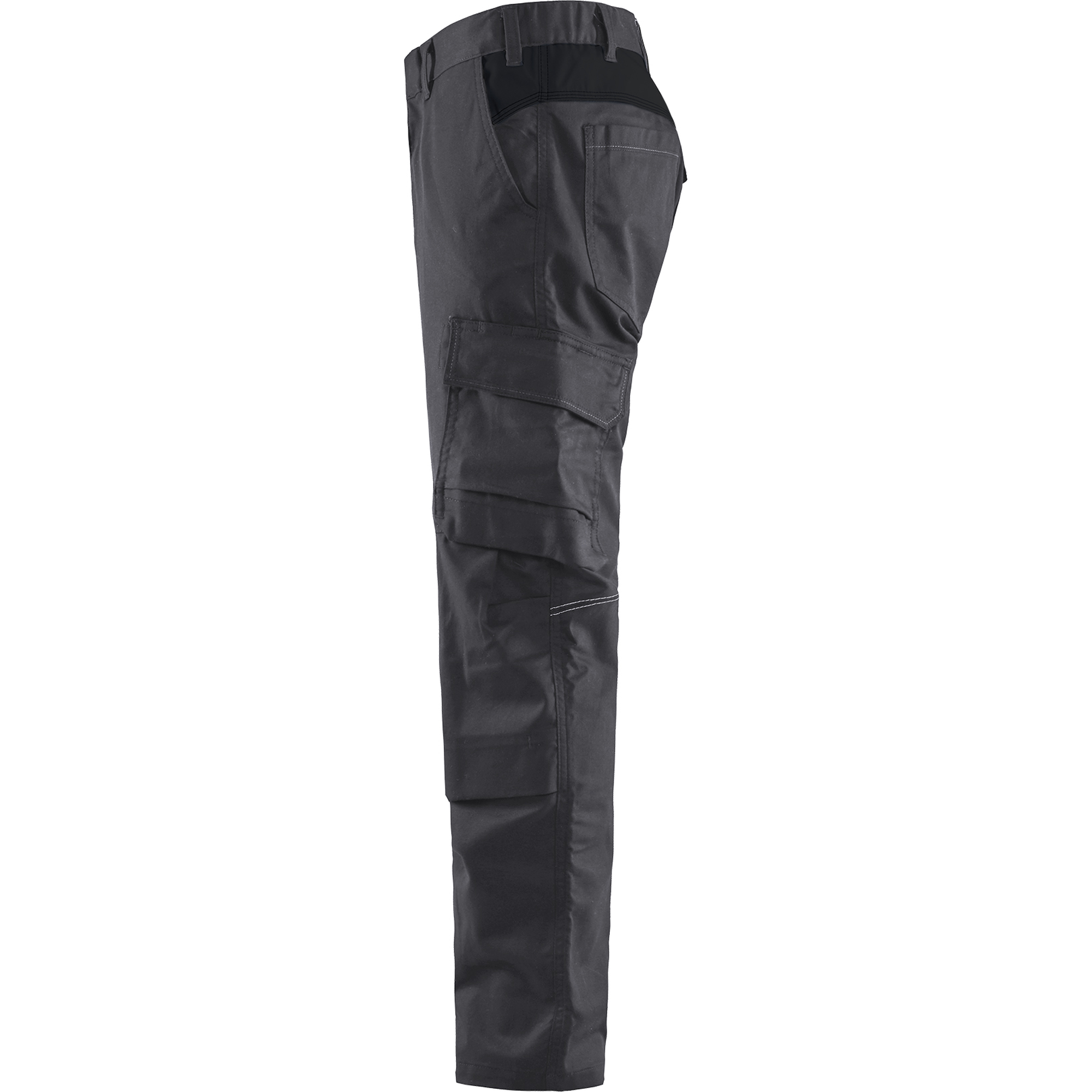 Blaklader Industry Stretch Work Trousers with Knee Pad Pockets, Medium Grey/Black (3)