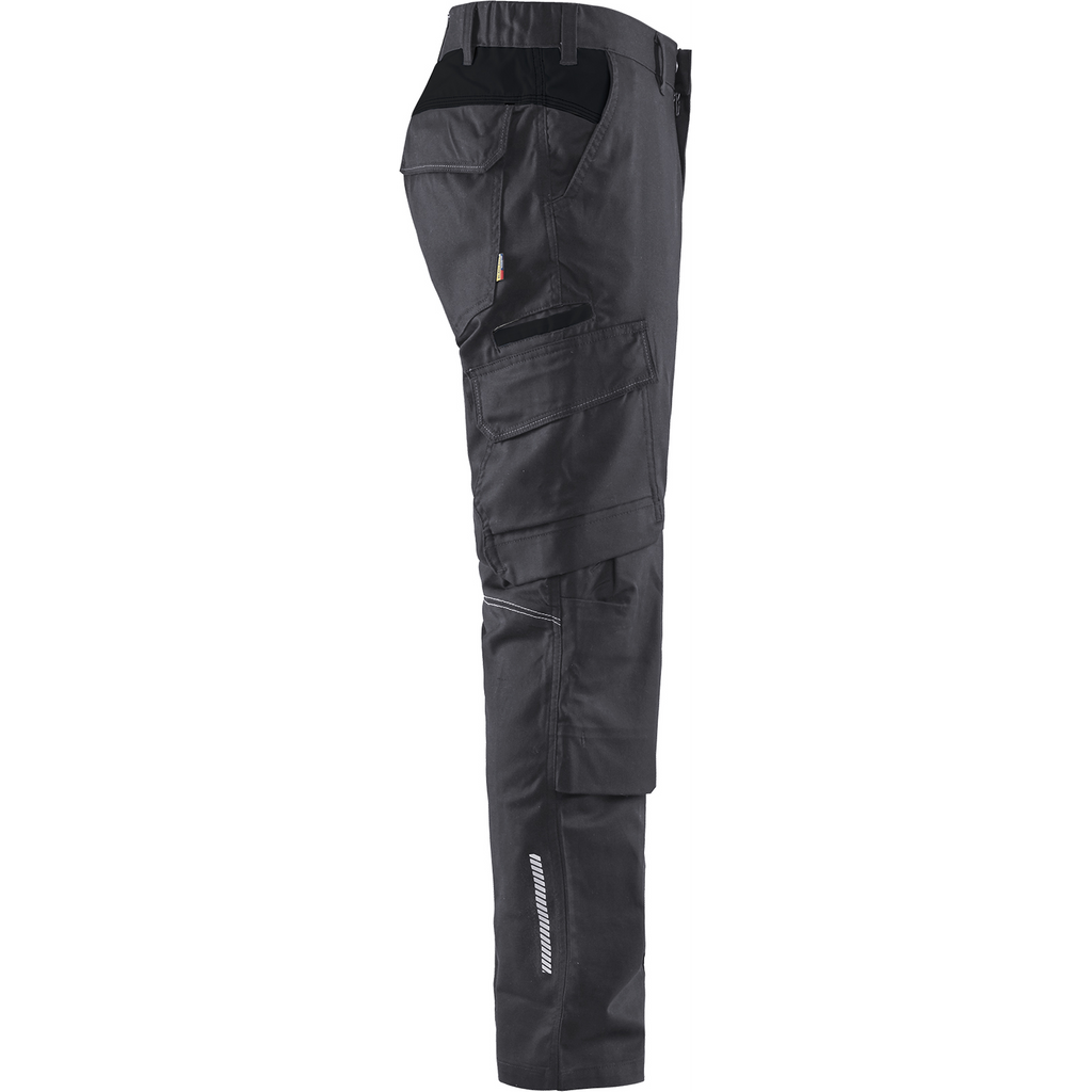Blaklader Industry Stretch Work Trousers with Knee Pad Pockets, Medium Grey/Black (2)