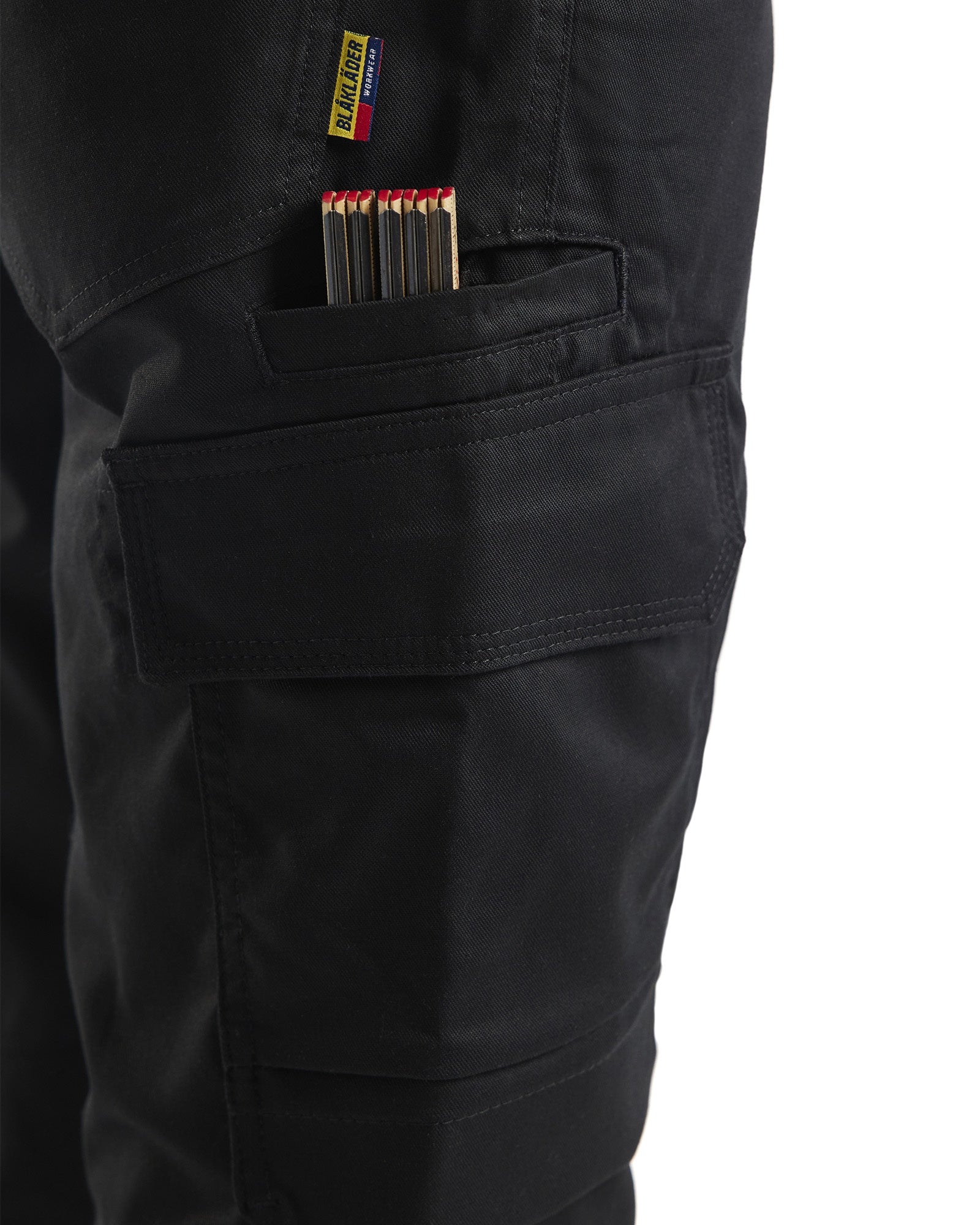 Blaklader Industry Stretch Work Trousers with Knee Pad Pockets, Black (6)