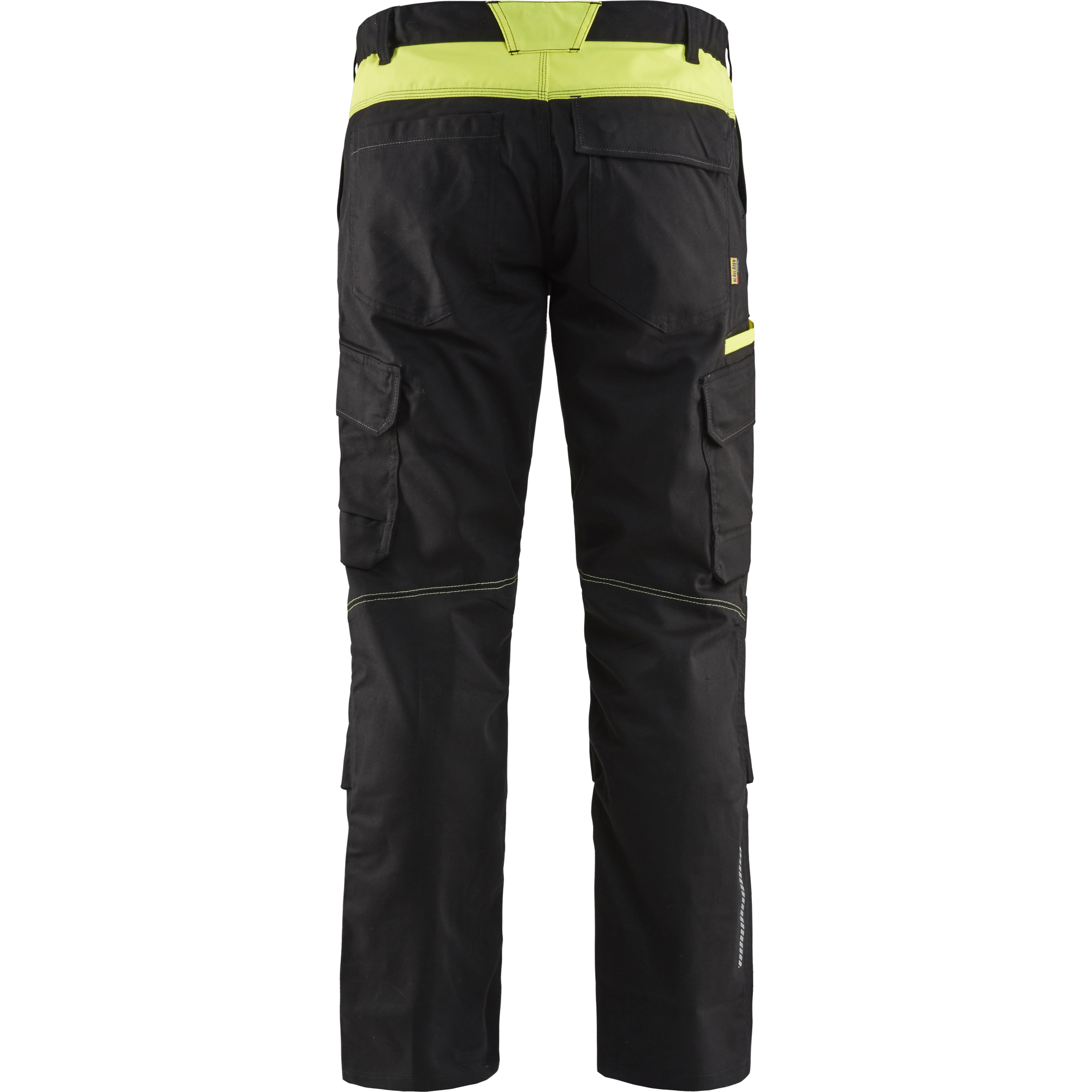 Blaklader Industry Stretch Work Trousers with Knee Pad Pockets, Black/Yellow (4)