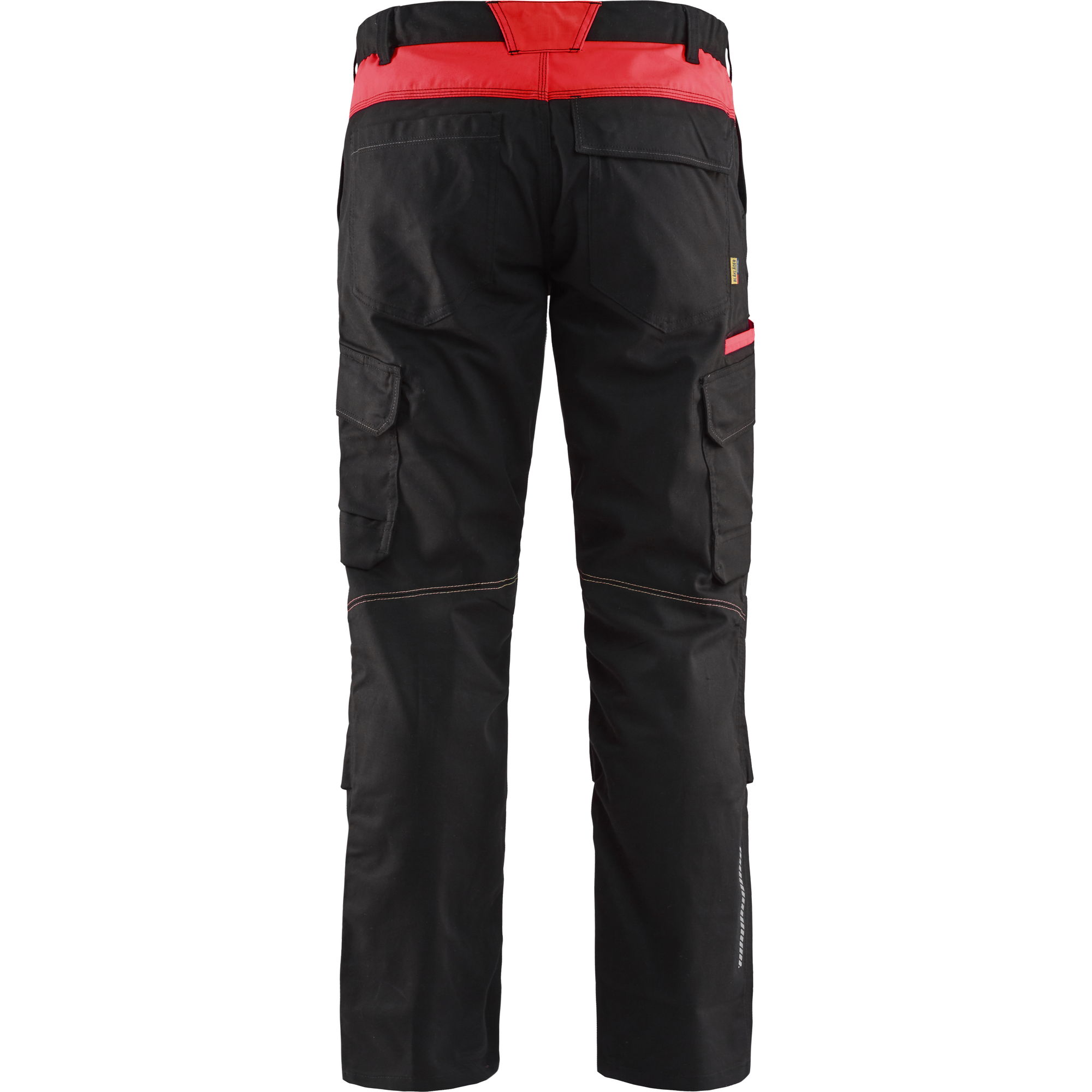 Blaklader Industry Stretch Work Trousers with Knee Pad Pockets, Black/Red (4)