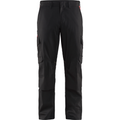 Blaklader Industry Stretch Work Trousers with Knee Pad Pockets, Black/Red