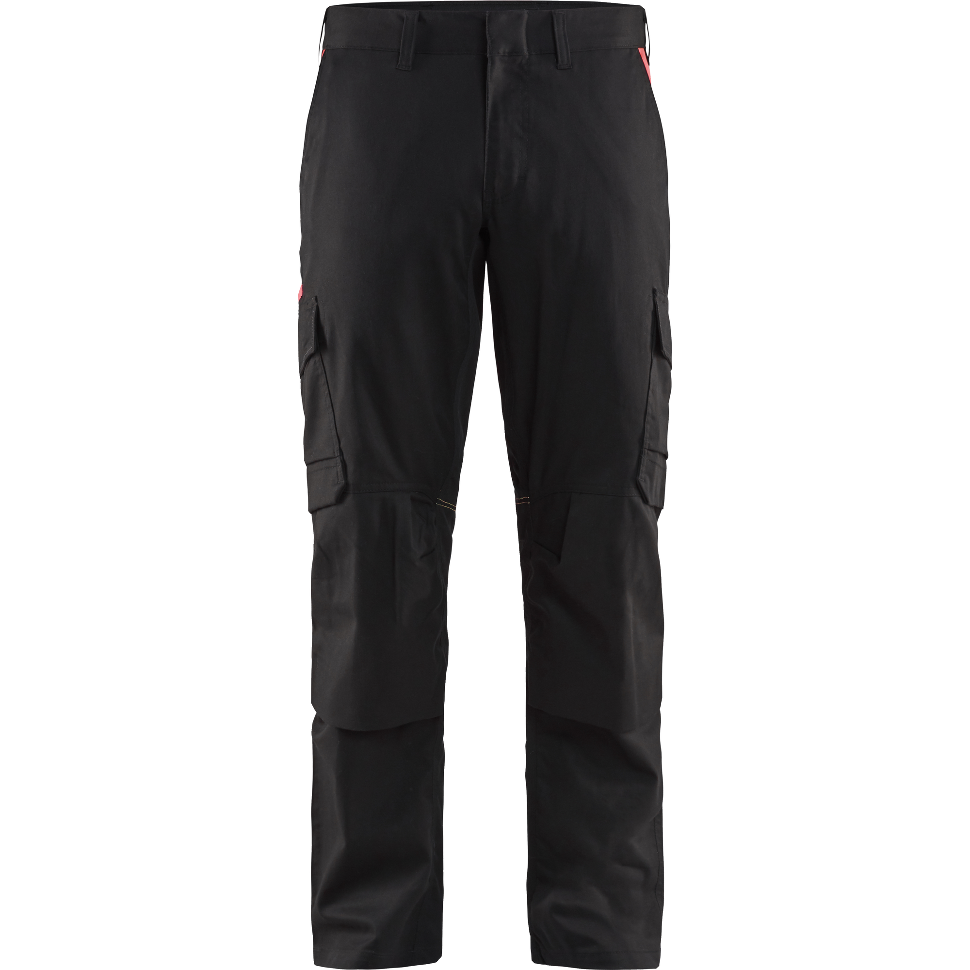 Blaklader Industry Stretch Work Trousers with Knee Pad Pockets, Black/Red