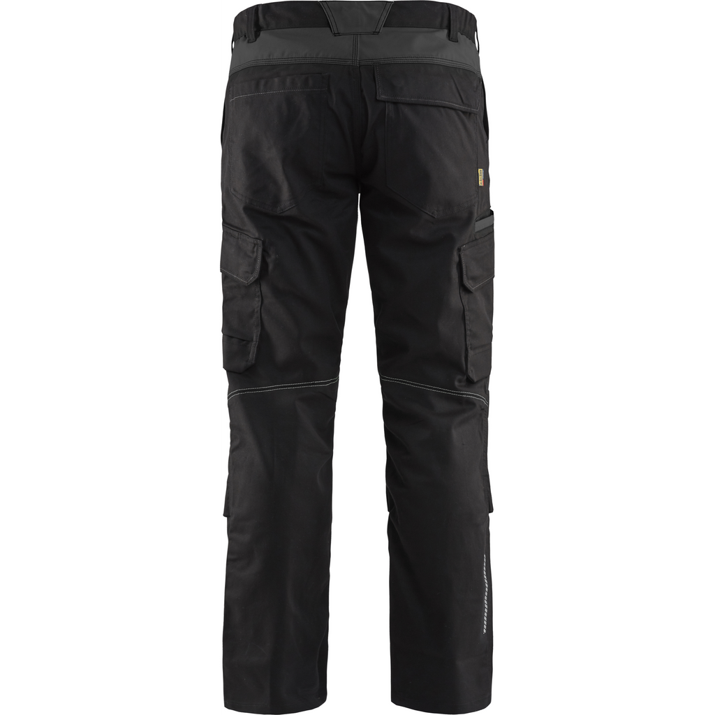 Blaklader Industry Stretch Work Trousers with Knee Pad Pockets, Black/Dark Grey (4)