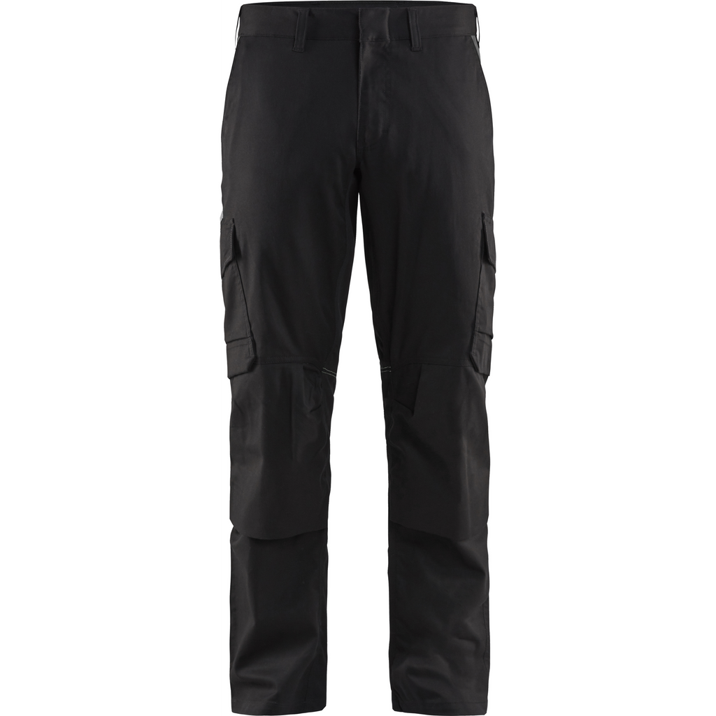 Blaklader Industry Stretch Work Trousers with Knee Pad Pockets, Black/Dark Grey