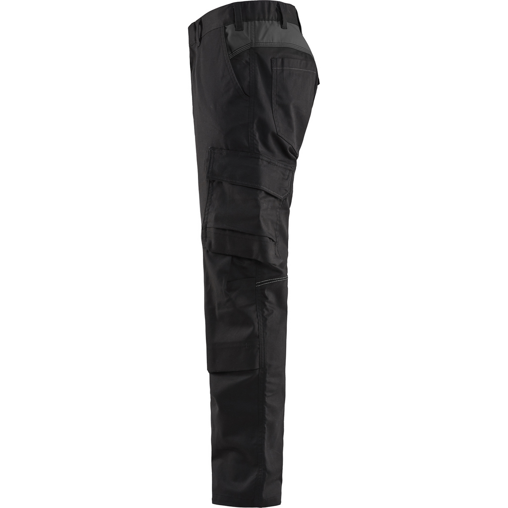 Blaklader Industry Stretch Work Trousers with Knee Pad Pockets, Black/Dark Grey (3)