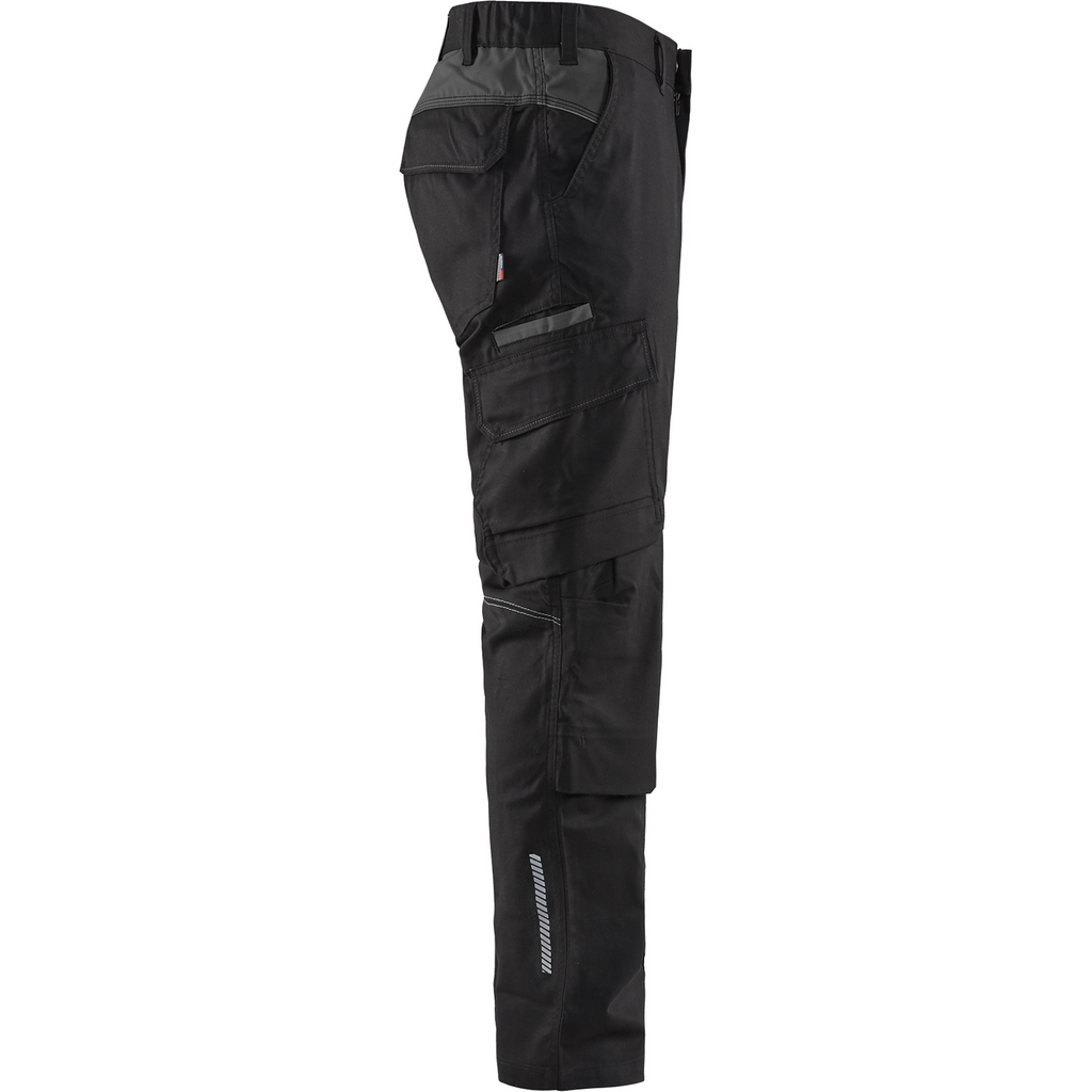 Blaklader Industry Stretch Work Trousers with Knee Pad Pockets, Black/Dark Grey (2)