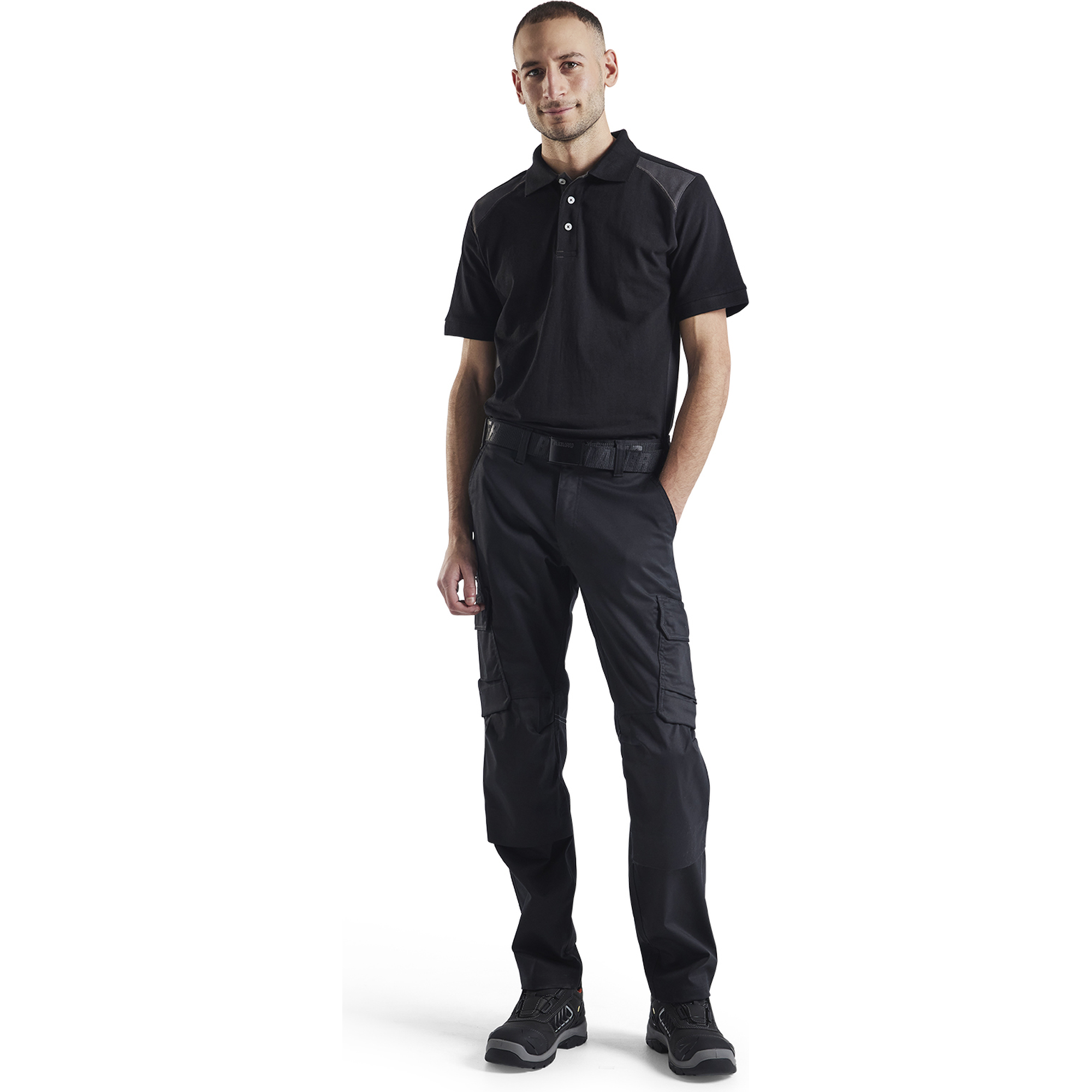 Blaklader Industry Stretch Work Trousers with Knee Pad Pockets, Black/Dark Grey (5)