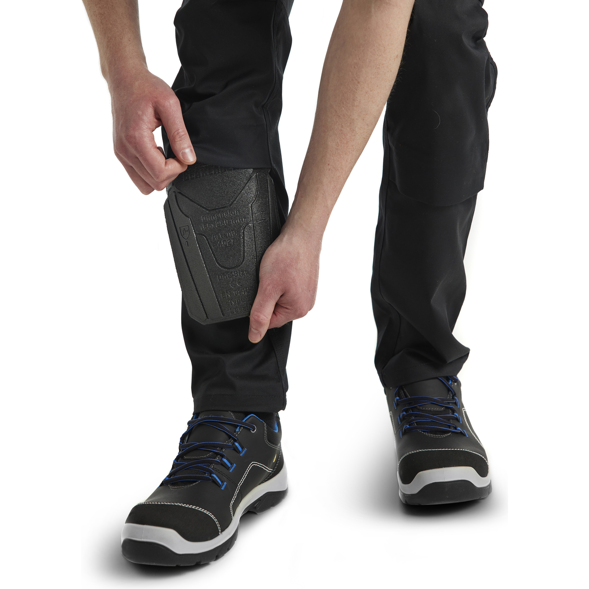 Blaklader Industry Stretch Work Trousers with Knee Pad Pockets, Black/Dark Grey (7)