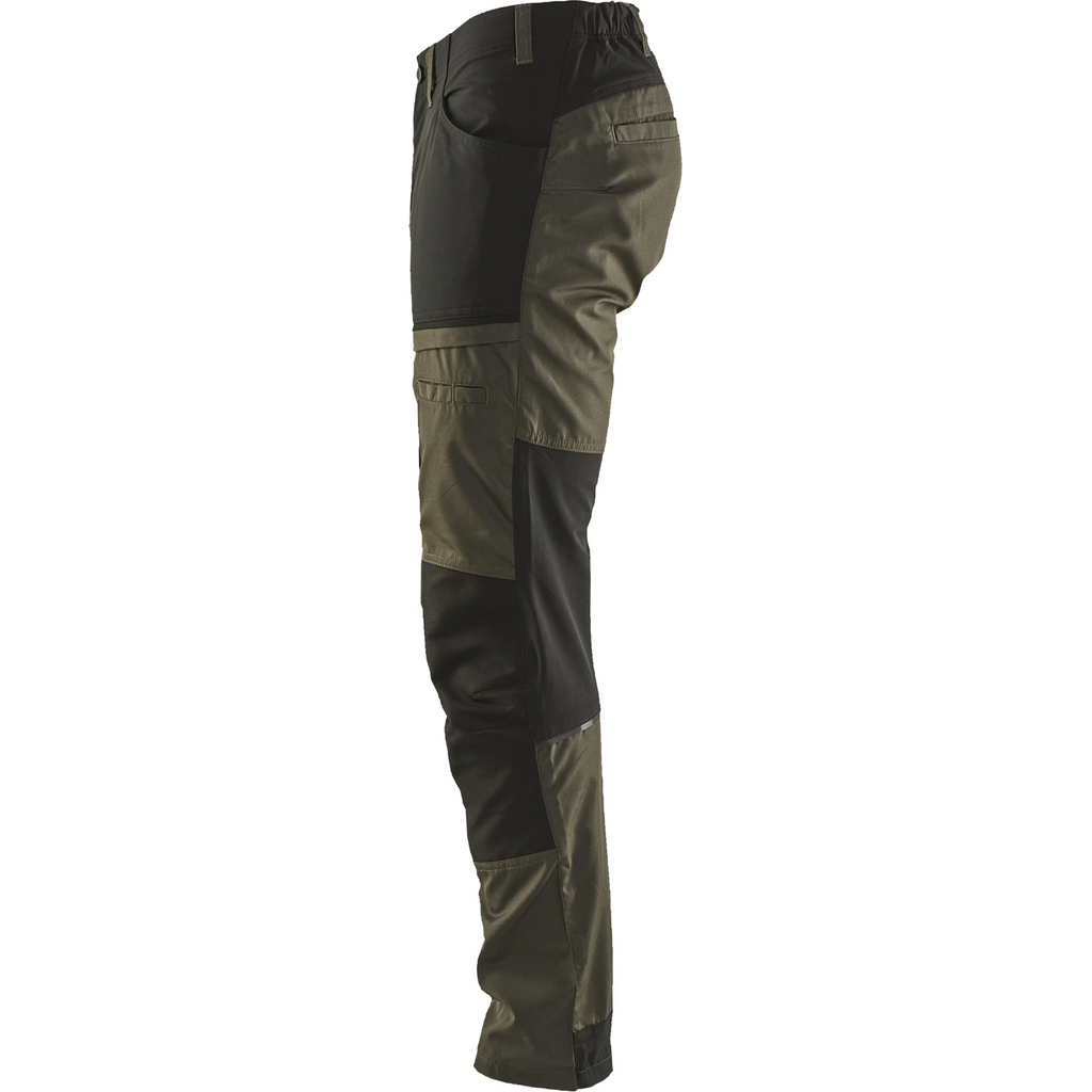 Blaklader Stretch Work Trousers, Dark Olive Green/Black (3)