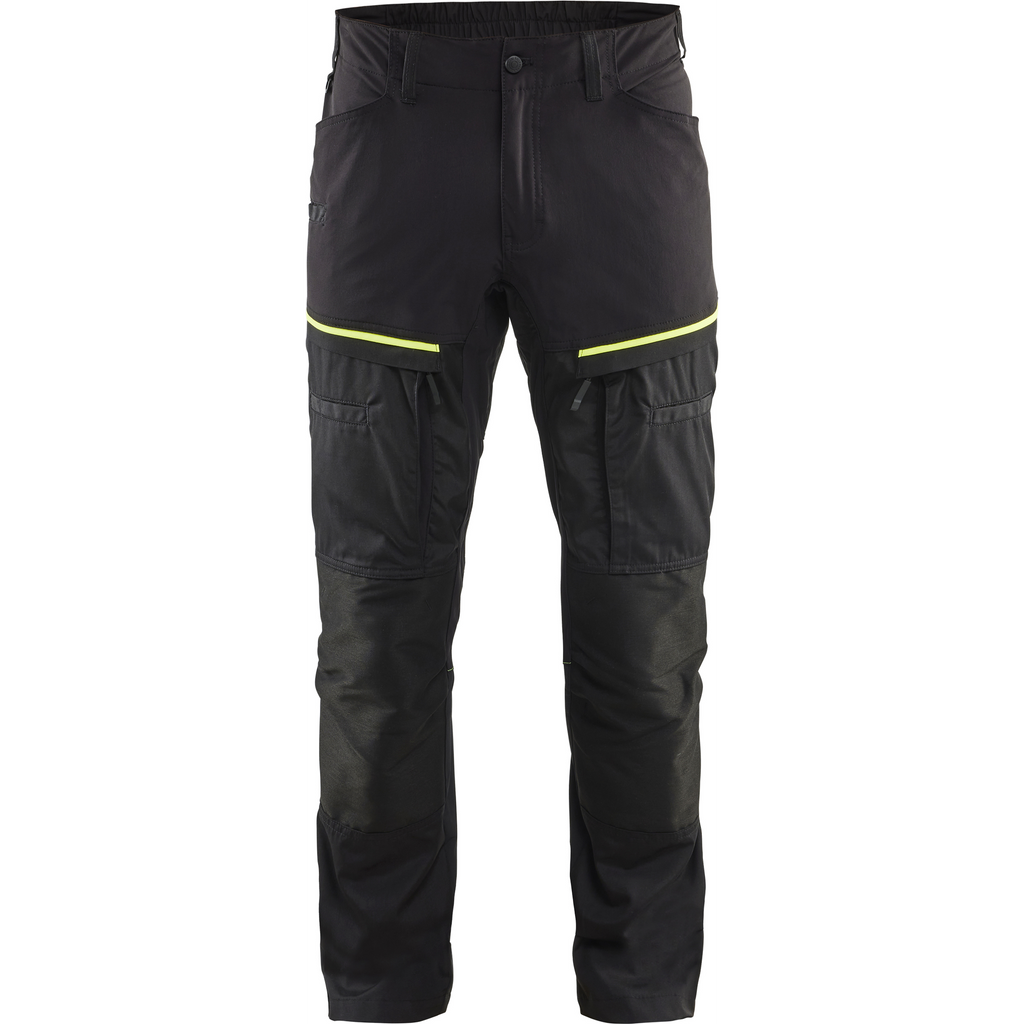 Blaklader Stretch Work Trousers, Black/Yellow
