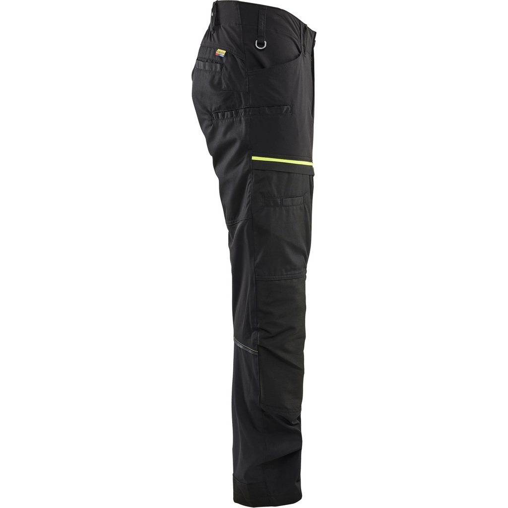 Blaklader Stretch Work Trousers, Black/Yellow (2)