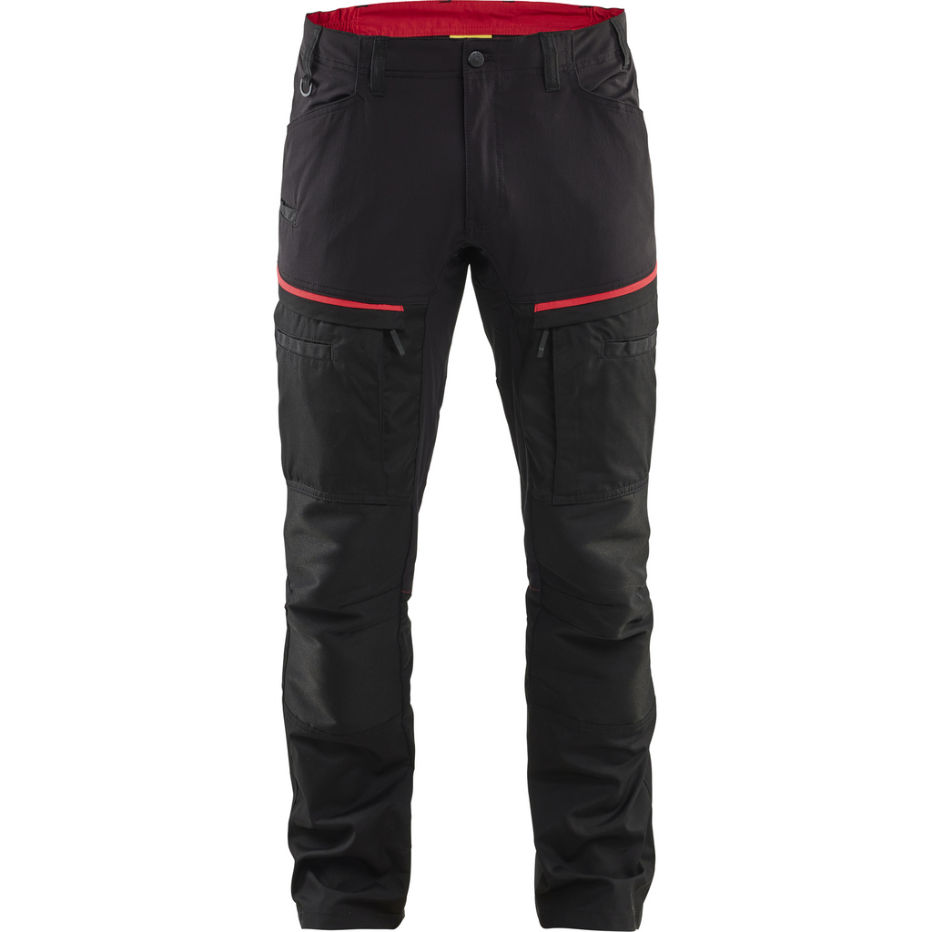 Blaklader Stretch Work Trousers, Black/Red