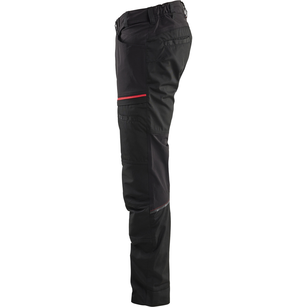 Blaklader Stretch Work Trousers, Black/Red (3)