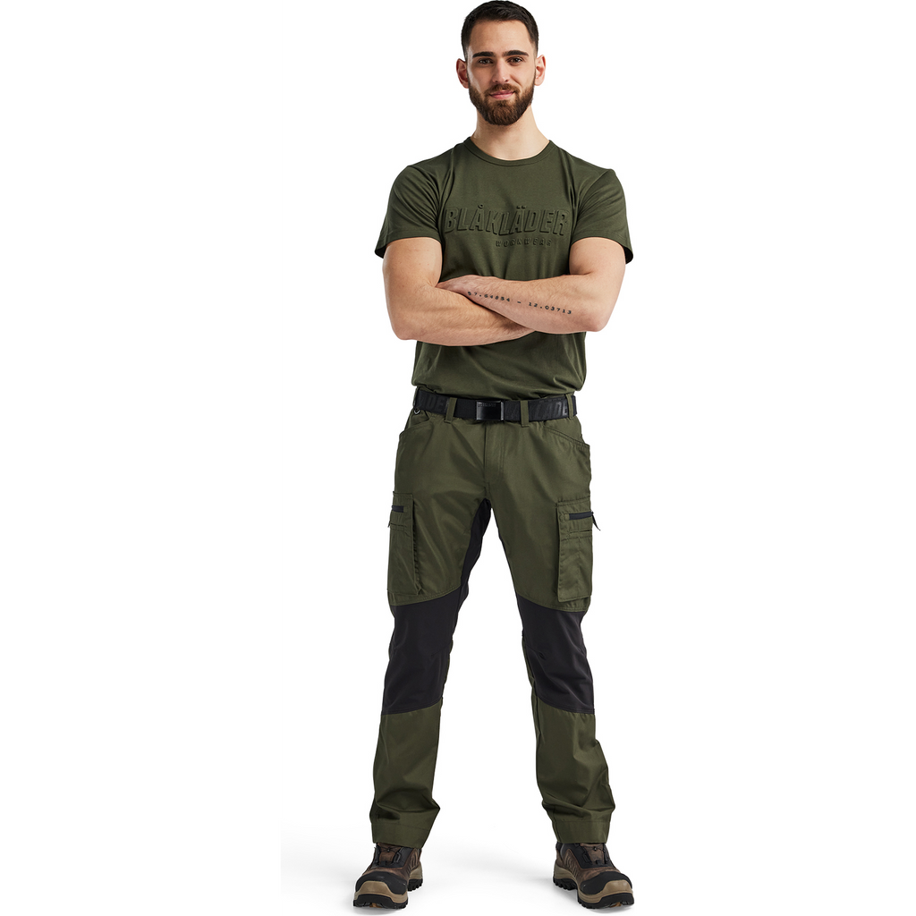 Blaklader Stretch Work Trousers, Forest Green/Black (5)