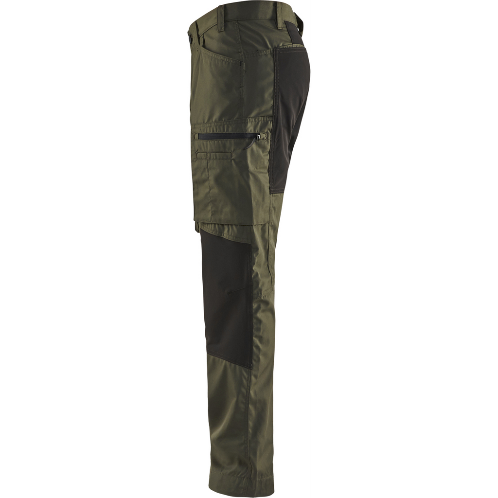 Blaklader Stretch Work Trousers, Dark Olive Green/Black (3)