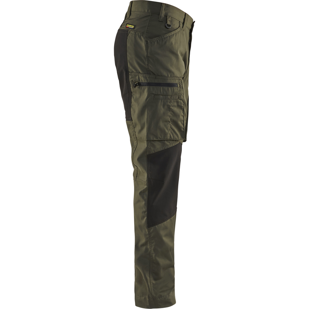 Blaklader Stretch Work Trousers, Dark Olive Green/Black (2)
