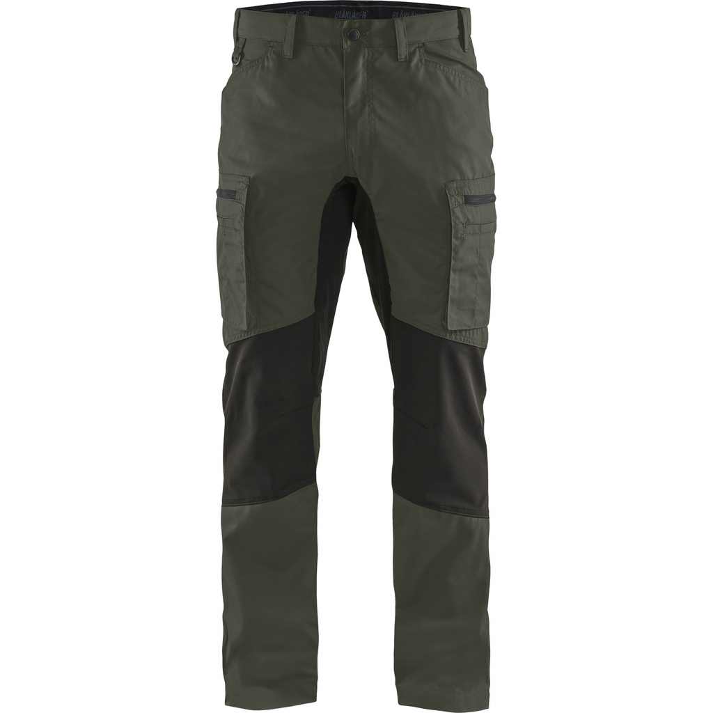 Blaklader Stretch Work Trousers, Army Green/Black
