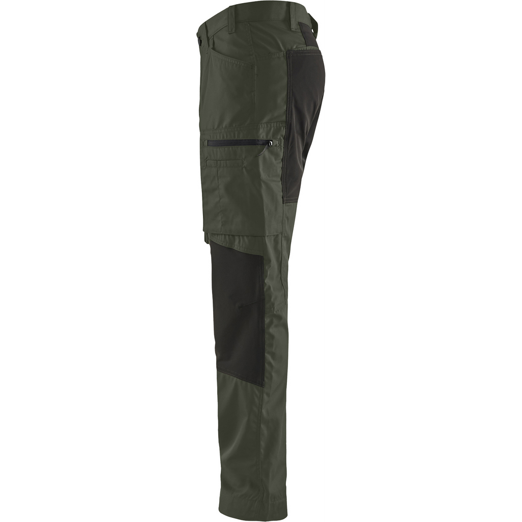 Blaklader Stretch Work Trousers, Army Green/Black (3)