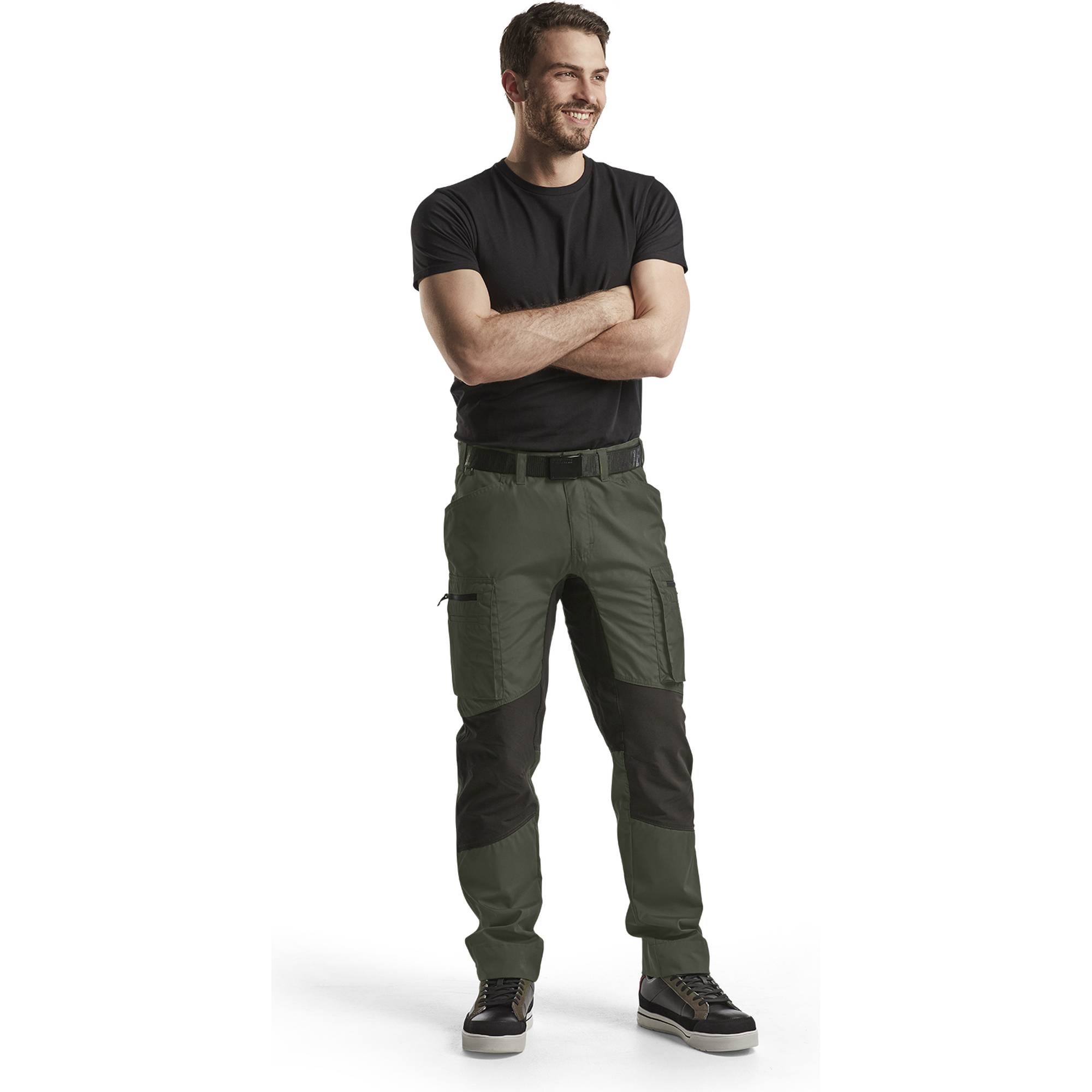 Blaklader Stretch Work Trousers, Army Green/Black (5)