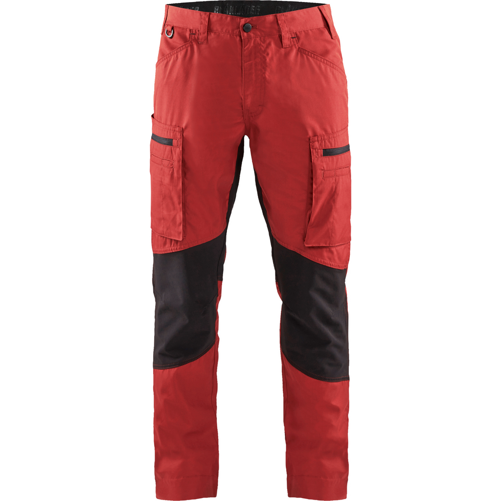 Blaklader Stretch Work Trousers, Red/Black