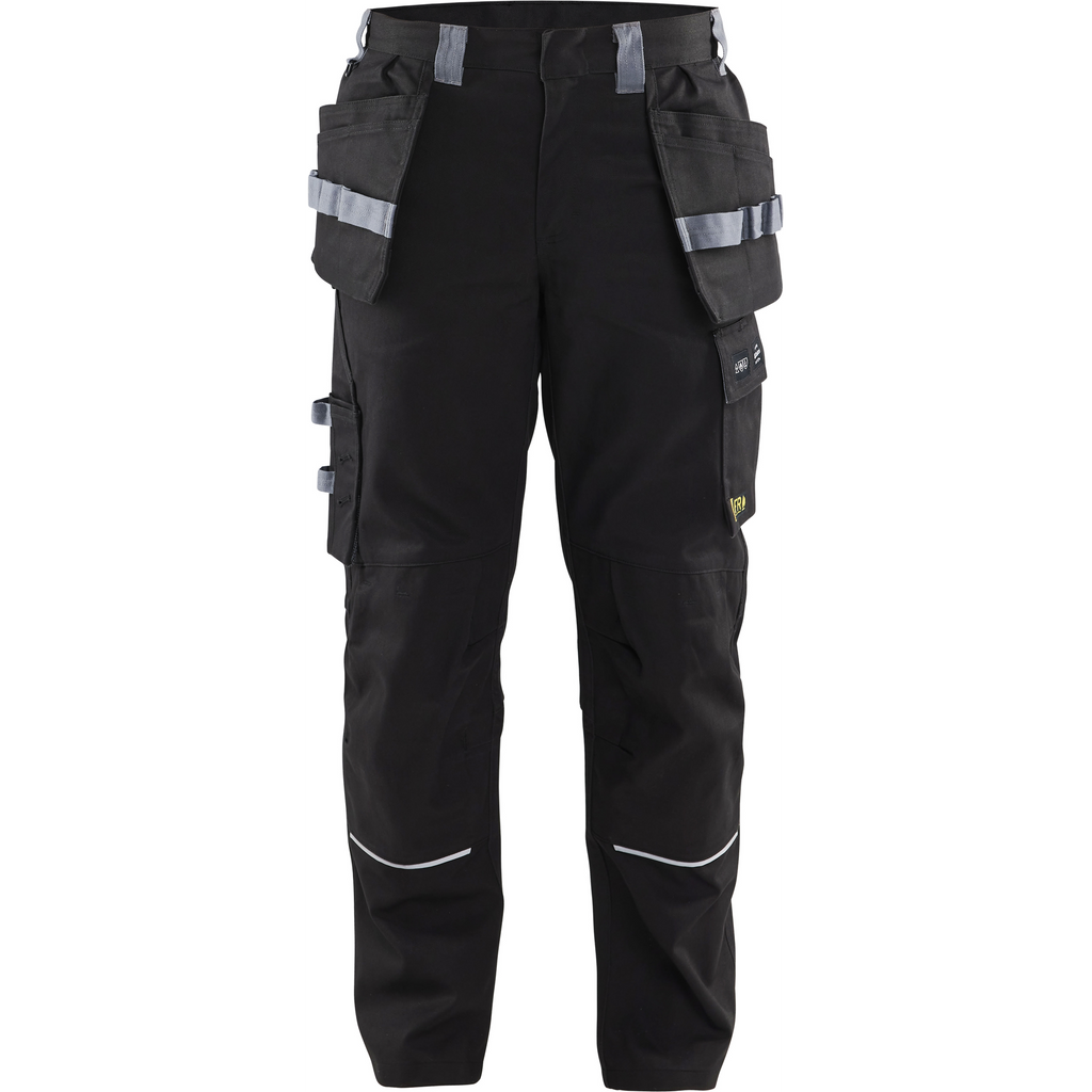 Blaklader Flame Resistant Craftsman Trousers, Black/Grey