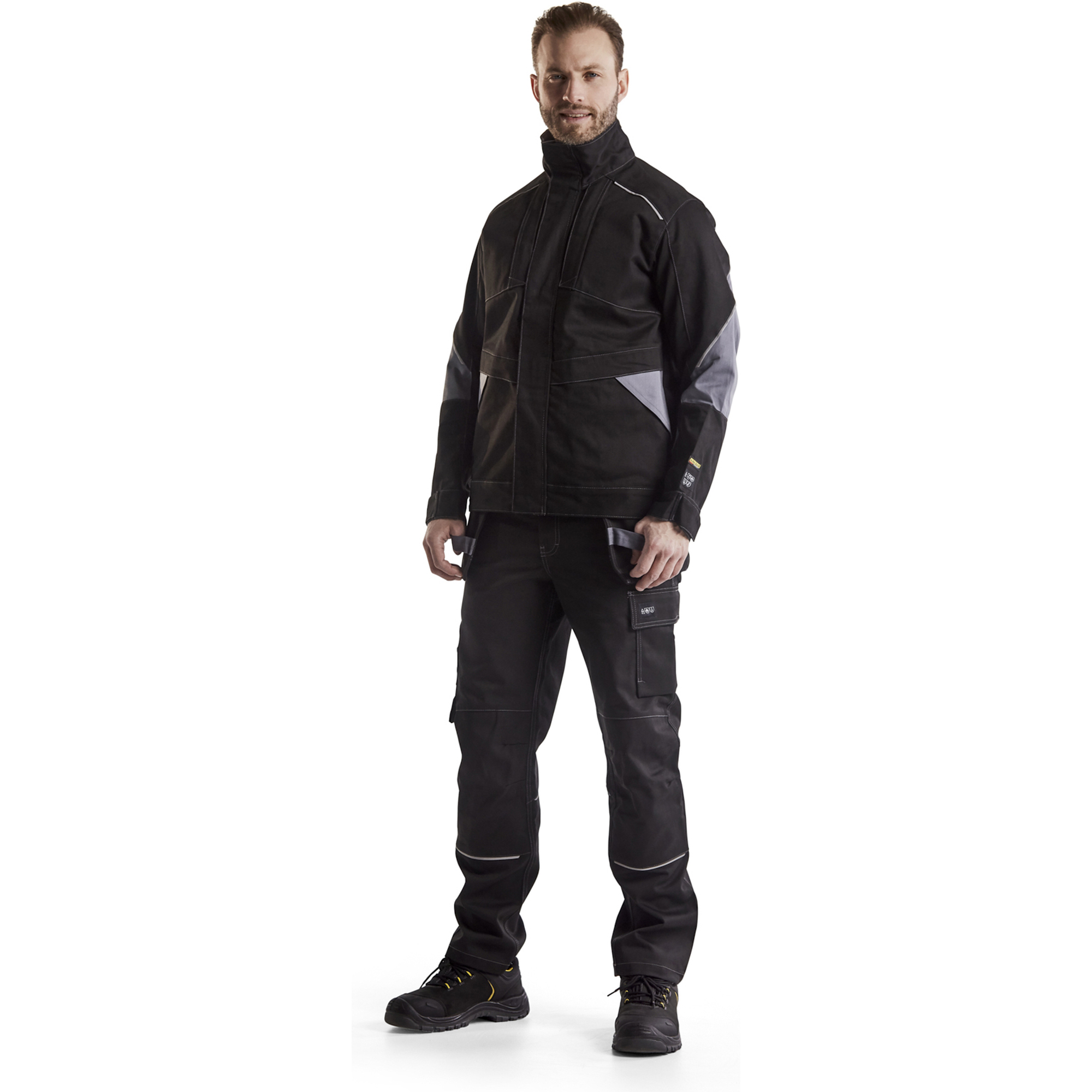 Blaklader Flame Resistant Craftsman Trousers, Black/Grey (4)