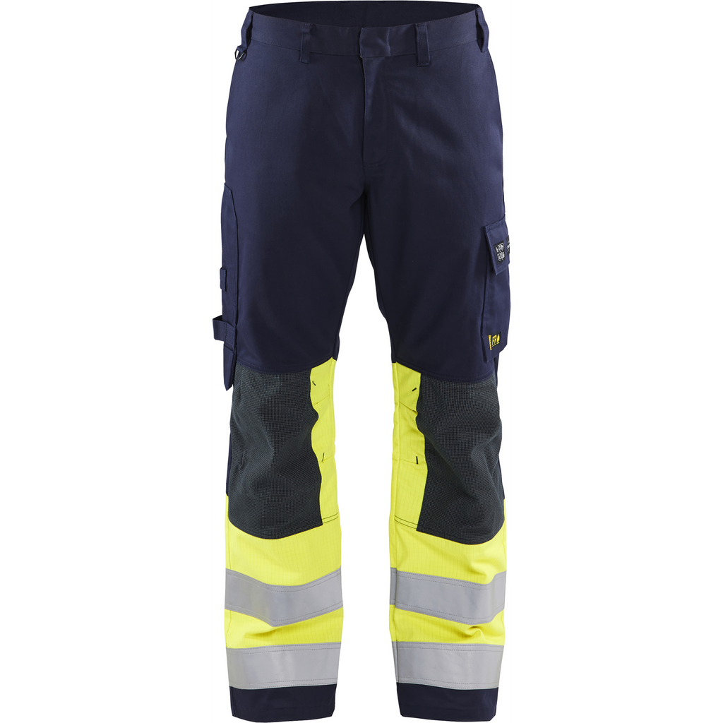 Blaklader Multi-Norm Work Trousers, Navy/ Yellow